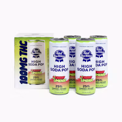 PABST | PBR Cannabis Infused High Soda Pop - Cherry Limeade | 25mg | 4 pack