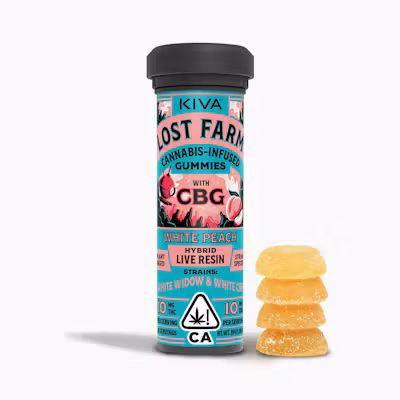 White Peach'White Widow & White CBG'1:1THC:CBG Gummies |100mg|10ct| 10mg/ea