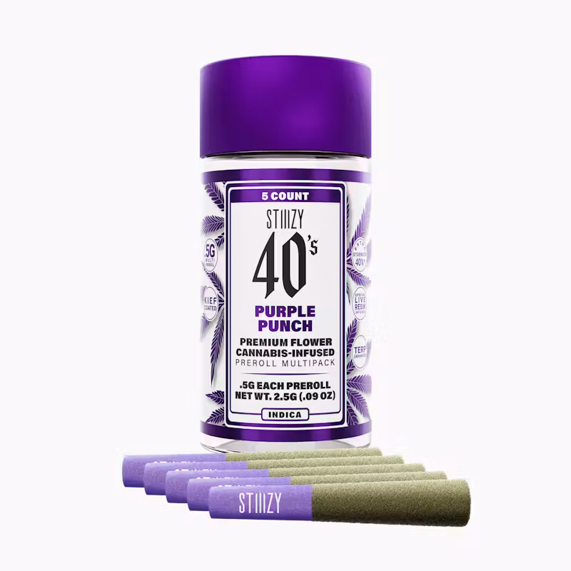 - PURPLE PUNCH - .5G 40's Infused Preroll 5 Pack