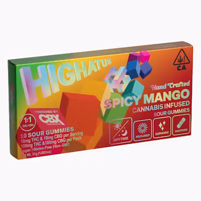 Spicy Mango 1:1 THC:CBG Gummies | 100mg | 10ct | 10mg/ea