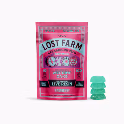 Raspberry 'Wedding Cake' Live Resin Gummies | 100mg | 10ct | 10mg/ea