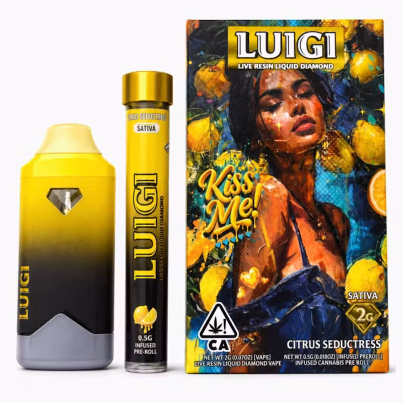 Luigi Vape-Citrus Seductress 2Gram Disposables | Series 8 Sativa + Pre-Roll